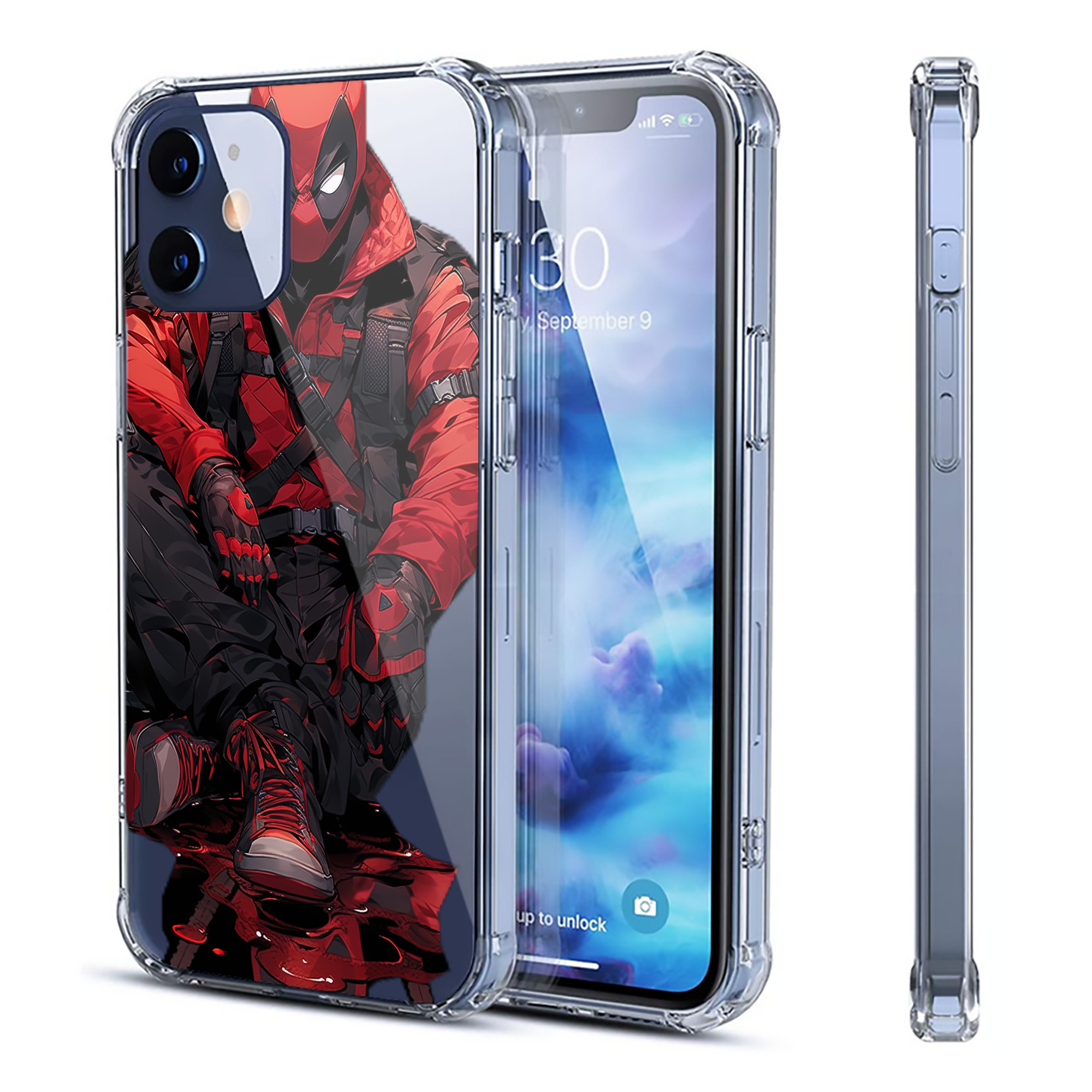 （画像用） Deadpool デッドプール 【iPhone 12シリーズ対応】透明スマホケース（クリアソフトケース）